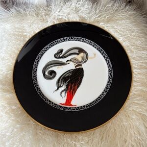 1985 Erte Art Deco Nude #A3053 FLAMES DE AMORE Large Ltd Ed Plate 12" Charger